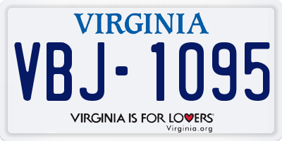 VA license plate VBJ1095