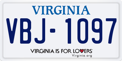 VA license plate VBJ1097