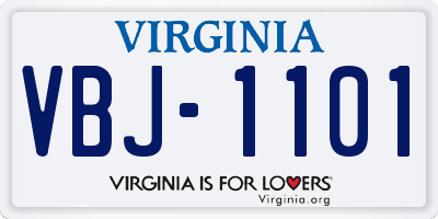 VA license plate VBJ1101