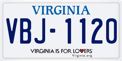 VA license plate VBJ1120