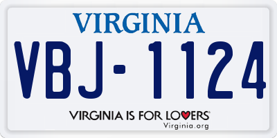 VA license plate VBJ1124