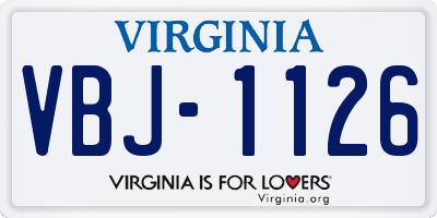 VA license plate VBJ1126