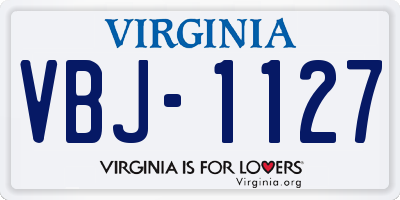 VA license plate VBJ1127