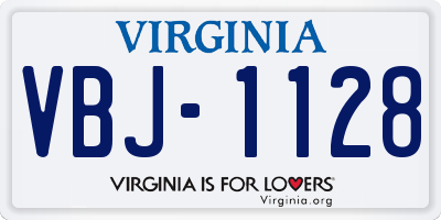 VA license plate VBJ1128