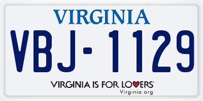 VA license plate VBJ1129