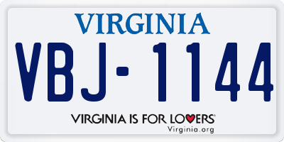 VA license plate VBJ1144