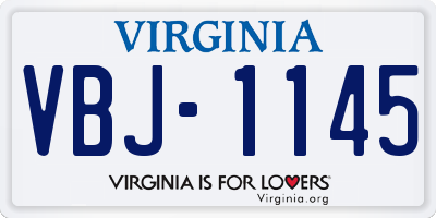 VA license plate VBJ1145