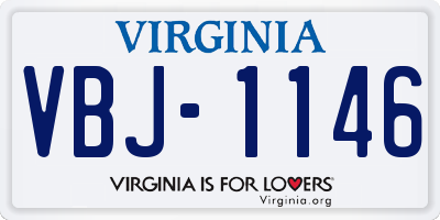 VA license plate VBJ1146