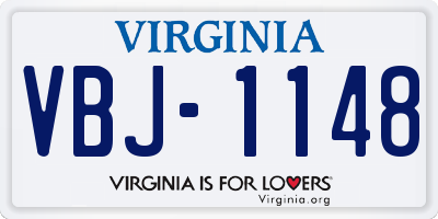 VA license plate VBJ1148
