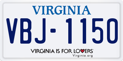 VA license plate VBJ1150