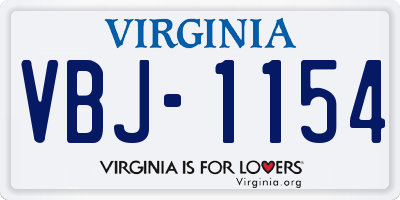 VA license plate VBJ1154