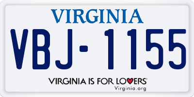VA license plate VBJ1155