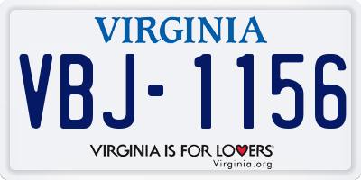 VA license plate VBJ1156