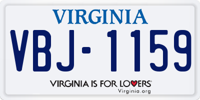 VA license plate VBJ1159