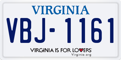 VA license plate VBJ1161