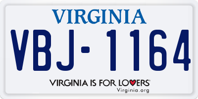 VA license plate VBJ1164