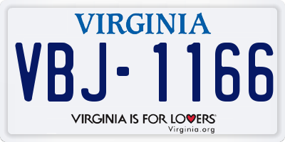 VA license plate VBJ1166