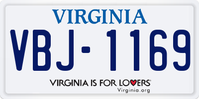 VA license plate VBJ1169