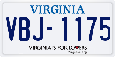 VA license plate VBJ1175