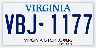 VA license plate VBJ1177