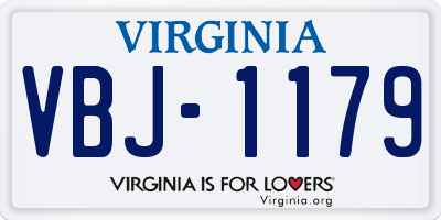 VA license plate VBJ1179