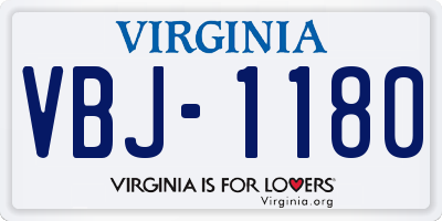 VA license plate VBJ1180