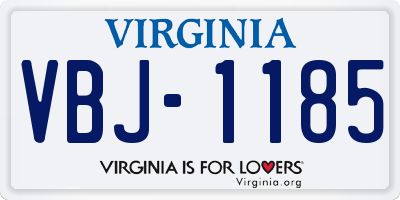 VA license plate VBJ1185