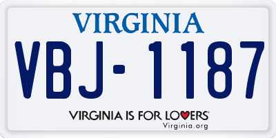 VA license plate VBJ1187