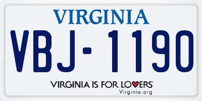 VA license plate VBJ1190