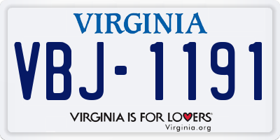 VA license plate VBJ1191