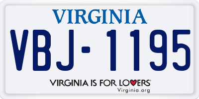 VA license plate VBJ1195