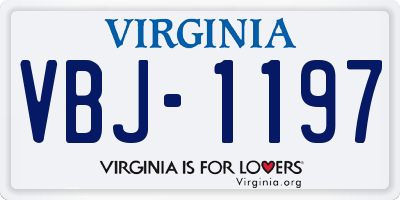 VA license plate VBJ1197