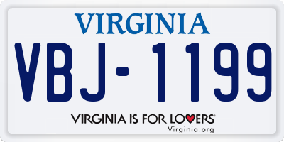 VA license plate VBJ1199