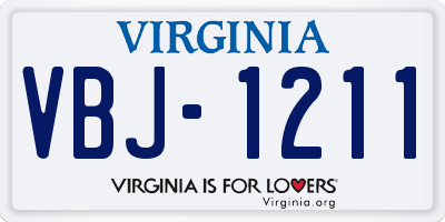 VA license plate VBJ1211