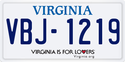 VA license plate VBJ1219