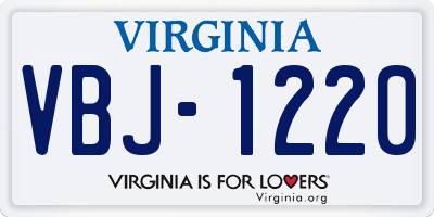 VA license plate VBJ1220