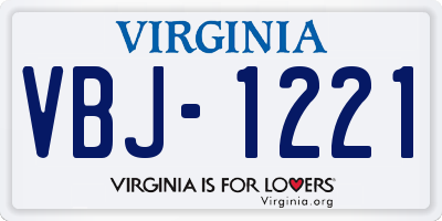 VA license plate VBJ1221