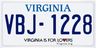 VA license plate VBJ1228