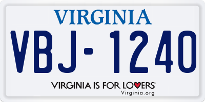 VA license plate VBJ1240