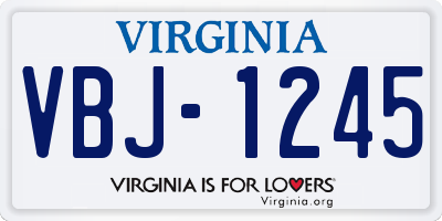 VA license plate VBJ1245