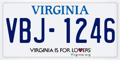 VA license plate VBJ1246