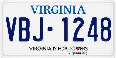 VA license plate VBJ1248