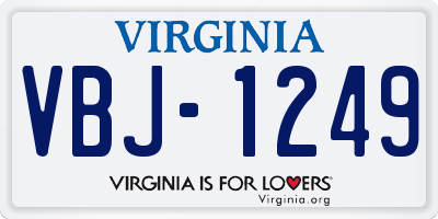 VA license plate VBJ1249