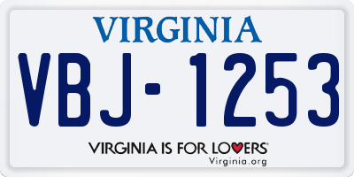 VA license plate VBJ1253