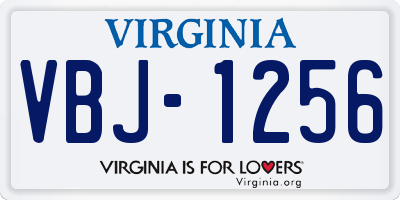VA license plate VBJ1256