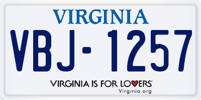 VA license plate VBJ1257