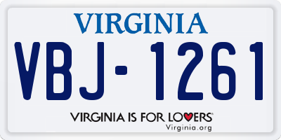 VA license plate VBJ1261