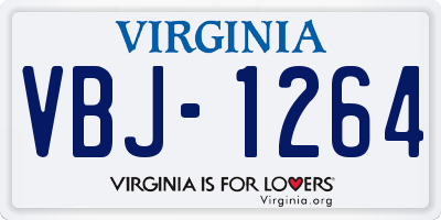 VA license plate VBJ1264
