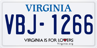 VA license plate VBJ1266