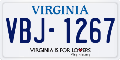VA license plate VBJ1267